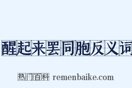 醒起来罢同胞反义词是什么意思的图片